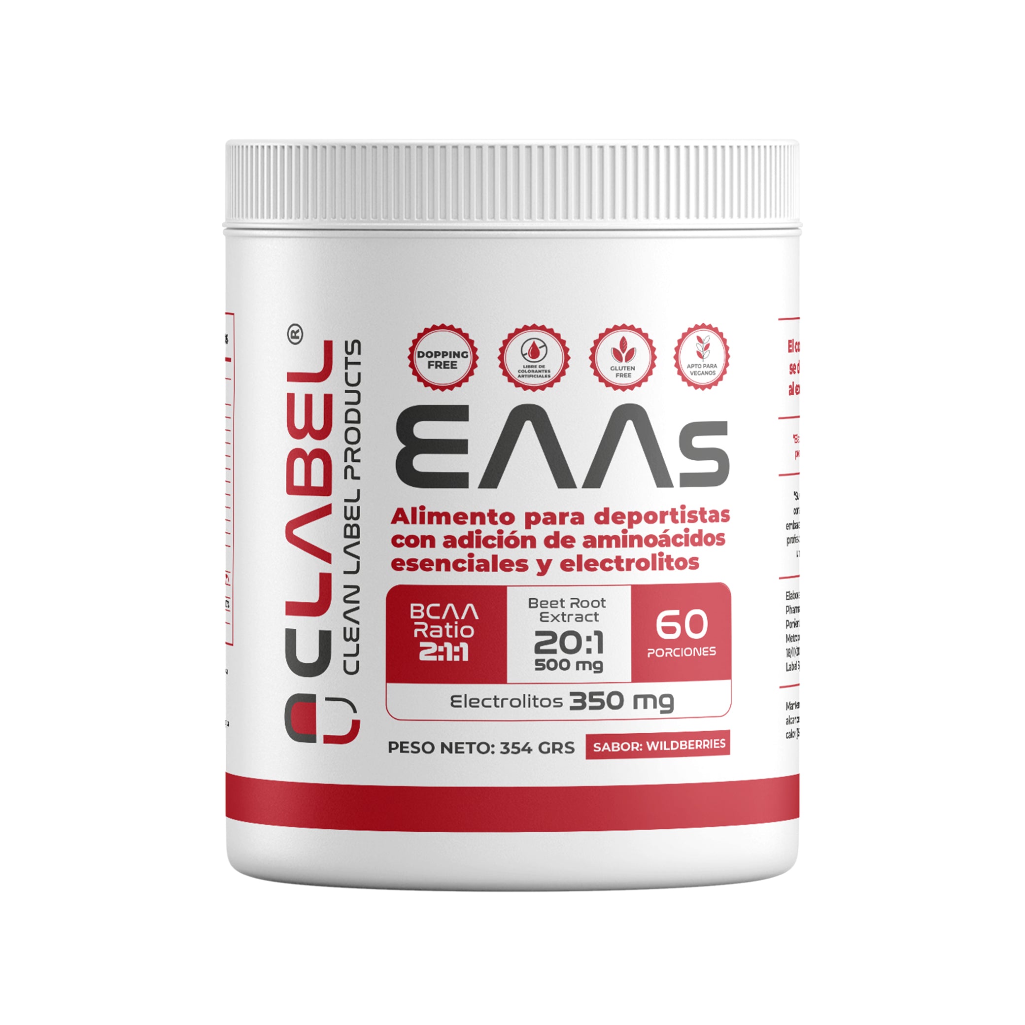 Aminoácido - EAAS + Extracto de betarraga 60 servicios