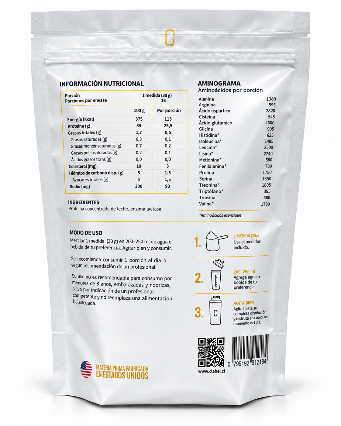 Proteína Pure MILK Protein 480 grs.