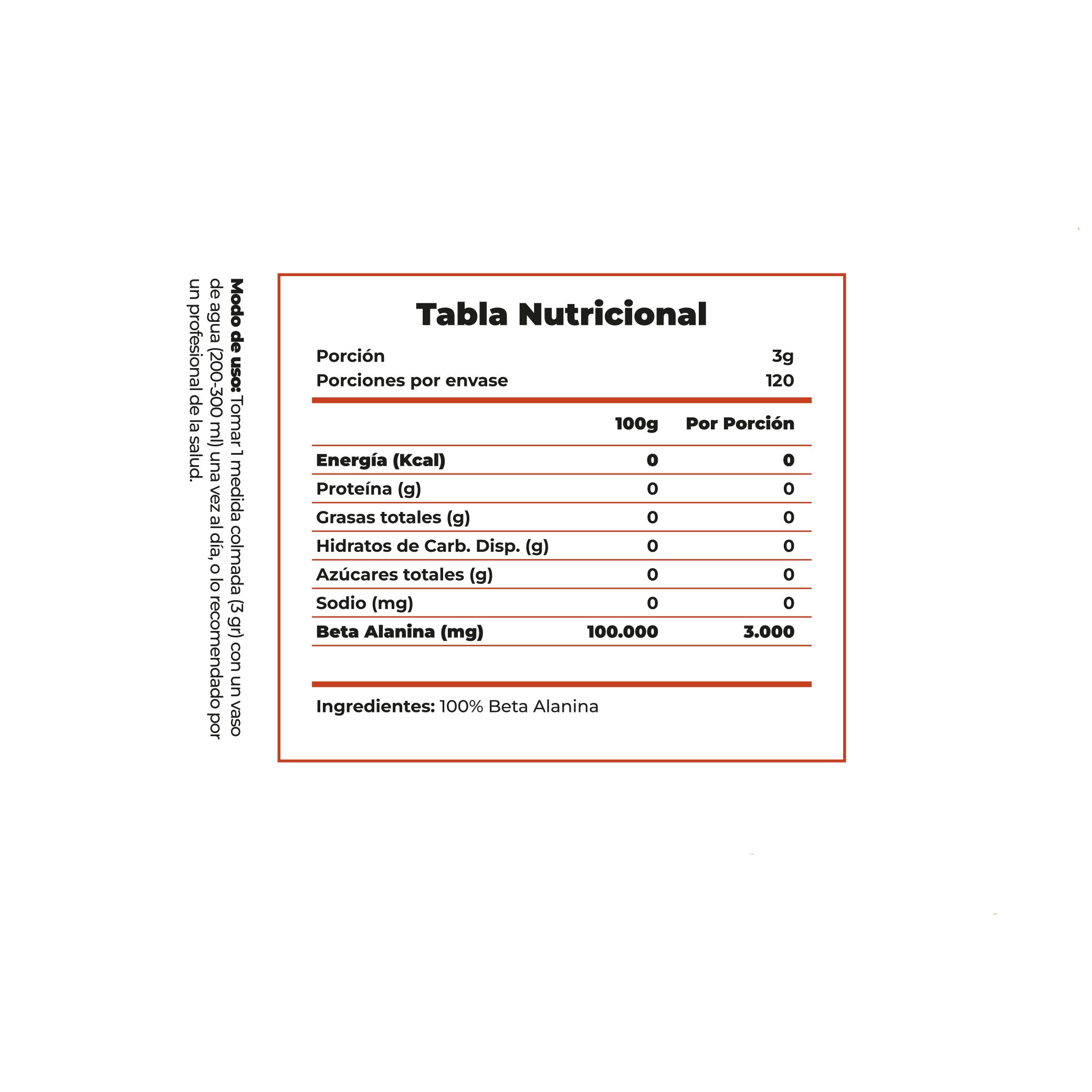 Beta Alanina 360 g – 120 Servicios